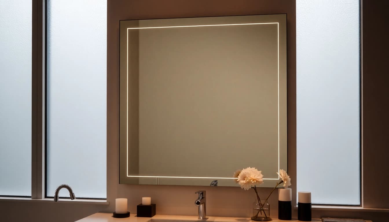 View an elegant led mirror in a stylish bathroom showcasing luxurious backlighting and serene ambiance.