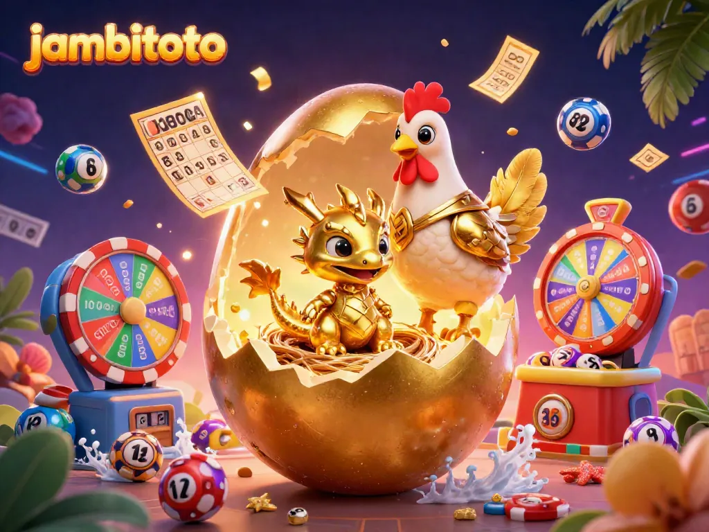Experience the thrill of winning with jambitoto, featuring a golden dragon and dynamic casino elements.