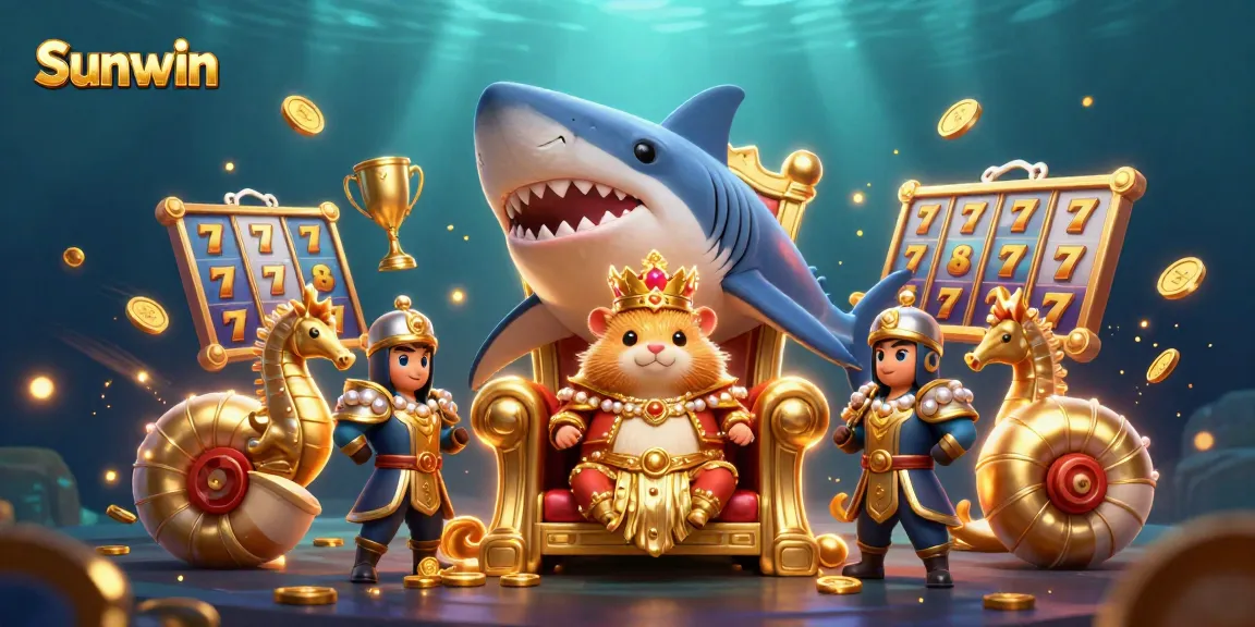 Experience the thrill of Sunwin with a charming golden hamster king, vibrant slots, and dynamic gameplay elements.