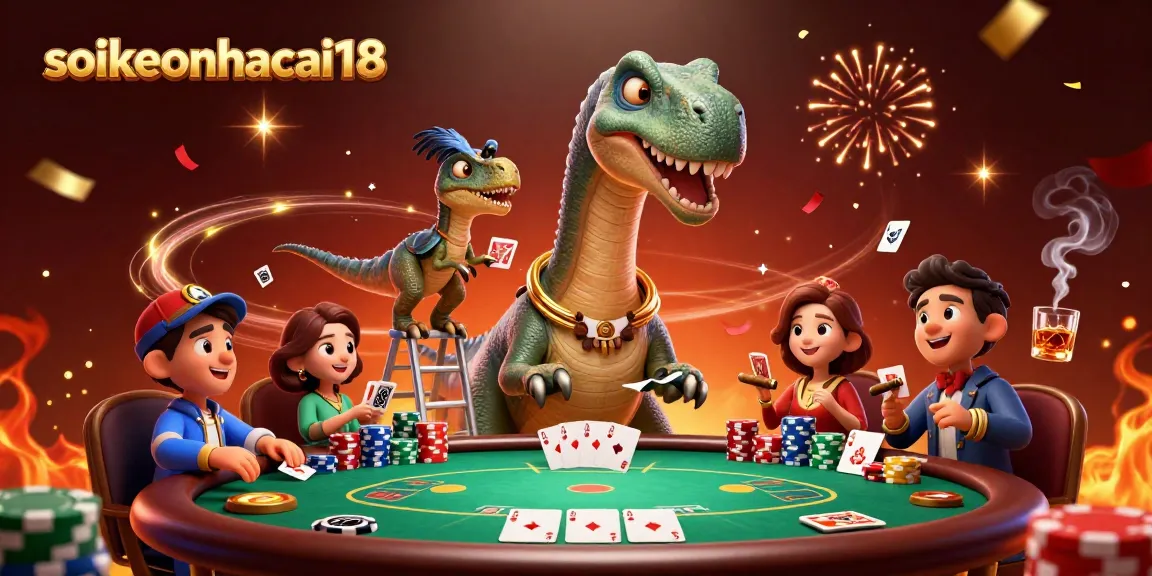 Engage in exhilarating betting experiences with soikeonhacai18 at the dynamic cartoon casino scene.