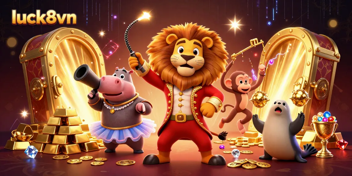Engage in luck8vn's thrilling casino adventure with vibrant characters and dazzling treasures!