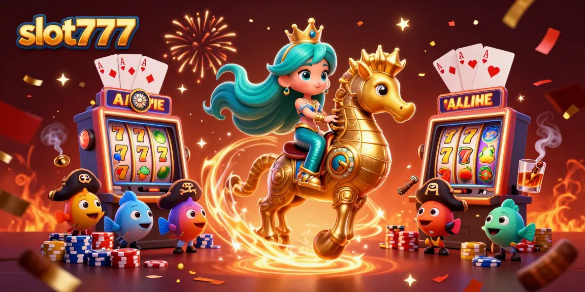 Experience the thrill of slot777 with vibrant slot machines and enchanted characters in action.